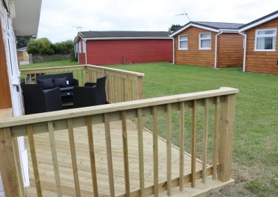 Grass area to front of chalet